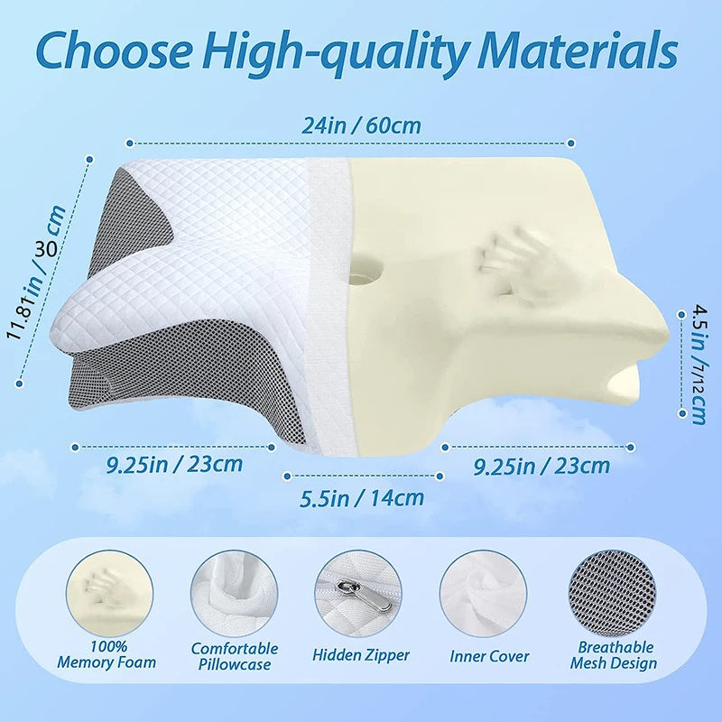 🔥 Oreiller Ergonomique SleepFit™ – Dormez mieux, réveillez-vous sans douleur