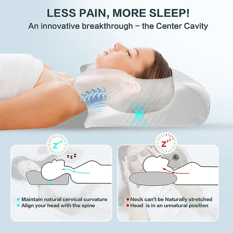 🔥 Oreiller Ergonomique SleepFit™ – Dormez mieux, réveillez-vous sans douleur