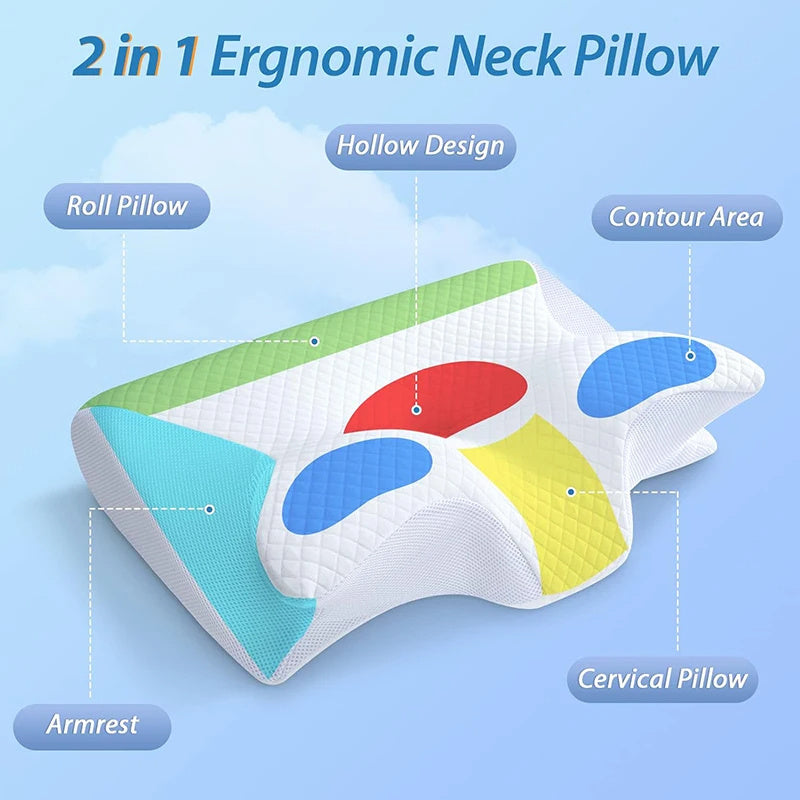 🔥 Oreiller Ergonomique SleepFit™ – Dormez mieux, réveillez-vous sans douleur